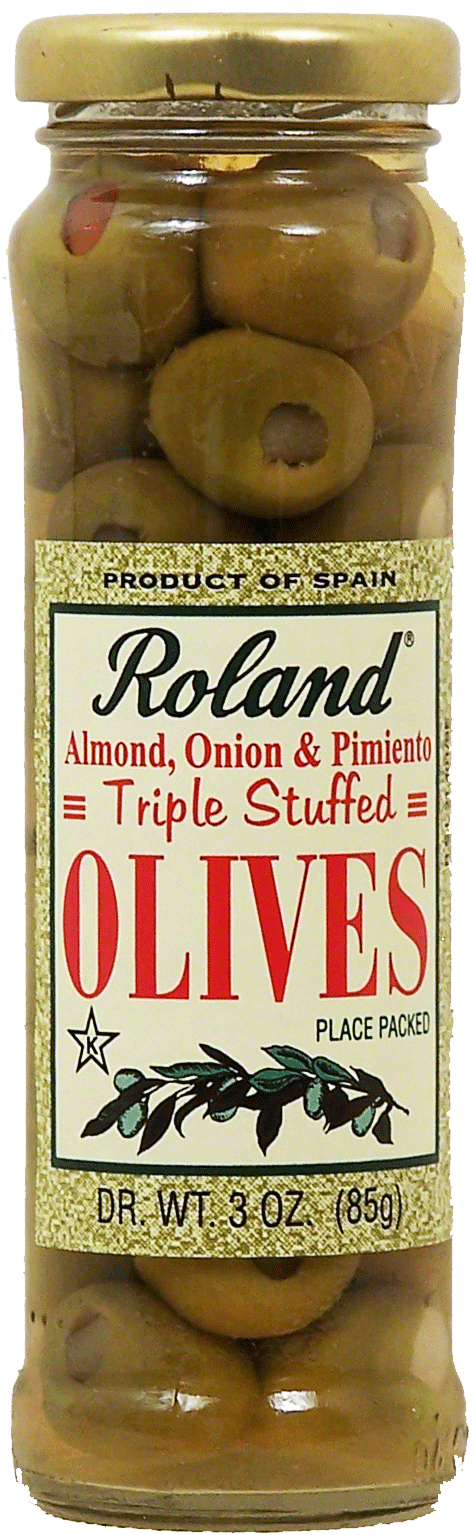 Roland Triple Stuffed almond, onion, pimiento stuffed olives Full-Size Picture